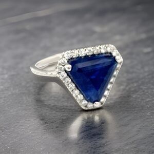 Natural Sapphire Diamond Ring 6.5 14k W Gold 5.84 TCW Certified $5,950 310654